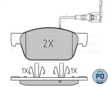 MEYLE 0252462318pd -  КОЛОДКИ ТОРМ.ПЕР. (WVA 24623 18,1MM) /PLATINUM PAD