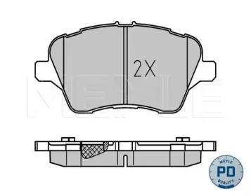 MEYLE 0252513417pd -  Колодки тормозные дисковые передние, комплект Platinum Pad