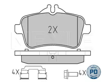 MEYLE 0252521516pd -  Колодки тормозные дисковые задниеие, комплект Platinum Pad
