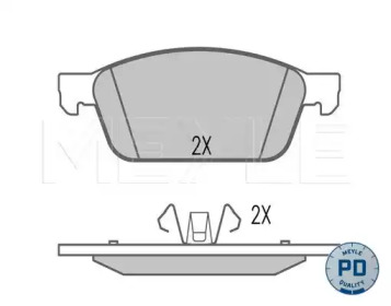 MEYLE 0252573618pd -  Колодки тормозные дисковые передние, комплект Platinum Pad