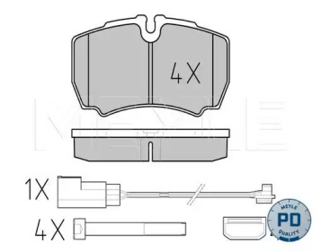 MEYLE 02529123201pd -  Колодки тормозные дисковые задниеие, комплект