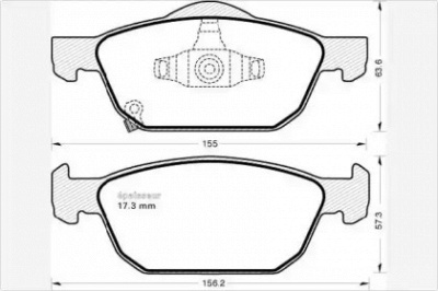MGA 1156 -  Комплект тормозных колодок, дисковый тормоз