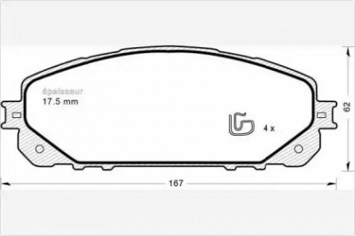 MGA 1195 -  Комплект тормозных колодок, дисковый тормоз