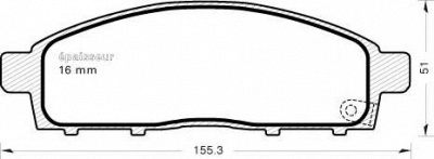MGA 907 -  Комплект тормозных колодок, дисковый тормоз