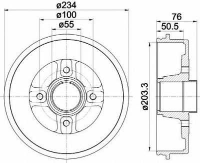 MINTEX mbd308 -  Тормозной барабан