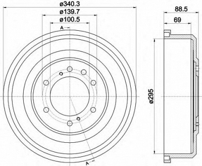 MINTEX mbd347 -  Тормозной барабан