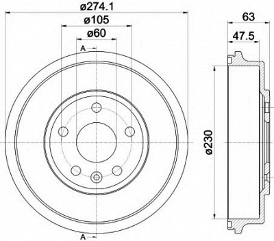 MINTEX mbd370 -  Тормозной барабан