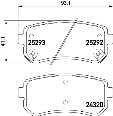 MINTEX mdb3232 -  Комплект тормозных колодок, дисковый тормоз