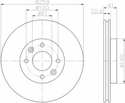 MINTEX mdk0128 -  Комплект тормозов, дисковый тормозной механизм