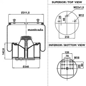 MONTCADA 0163410 -  Кожух пневматической рессоры