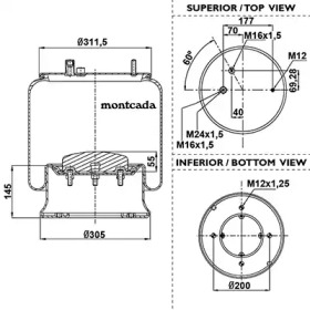 MONTCADA 0163960 -  Кожух пневматической рессоры