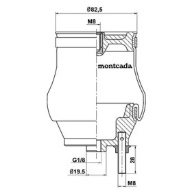 MONTCADA 0164210 -  Баллон пневматической рессоры, крепление кабины