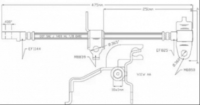 MOTAQUIP vbh1220 -  Тормозной шланг