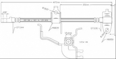 MOTAQUIP vbh1221 -  Тормозной шланг
