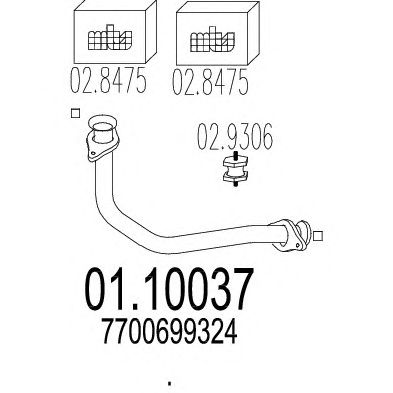 MTS 0110037 -  Труба выхлопного газа