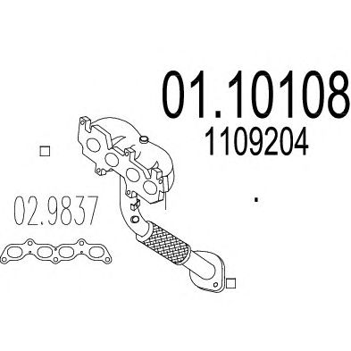 MTS 0110108 -  Труба выхлопного газа