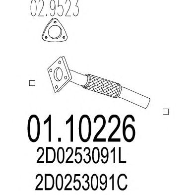MTS 0110226 -  Труба выхлопного газа