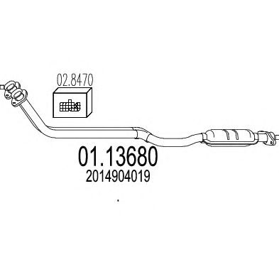MTS 0113680 -  Труба выхлопного газа