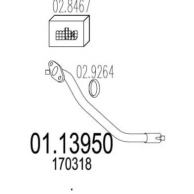 MTS 0113950 -  Труба выхлопного газа