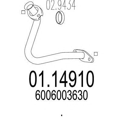MTS 0114910 -  Труба выхлопного газа