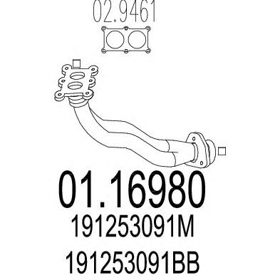 MTS 0116980 -  Труба выхлопного газа