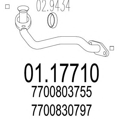 MTS 0117710 -  Труба выхлопного газа