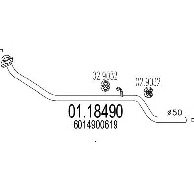 MTS 0118490 -  Труба выхлопного газа