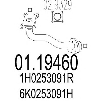 MTS 0119460 -  Труба выхлопного газа