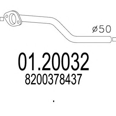 MTS 0120032 -  Труба выхлопного газа