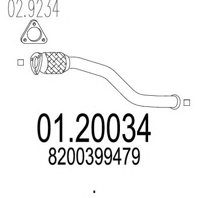 MTS 0120034 -  Труба выхлопного газа