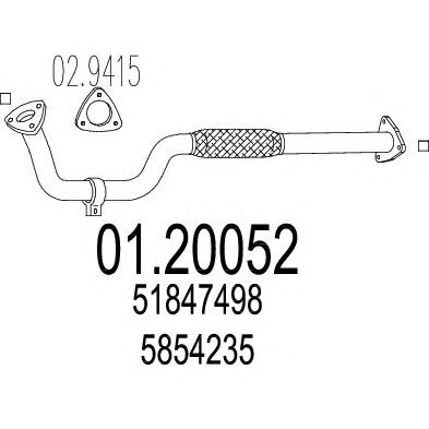 MTS 0120052 -  Труба выхлопного газа