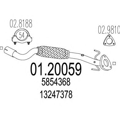 MTS 0120059 -  Труба выхлопного газа