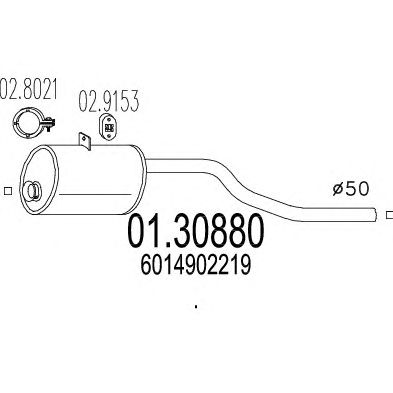 MTS 0130880 -  Предглушитель выхлопных газов