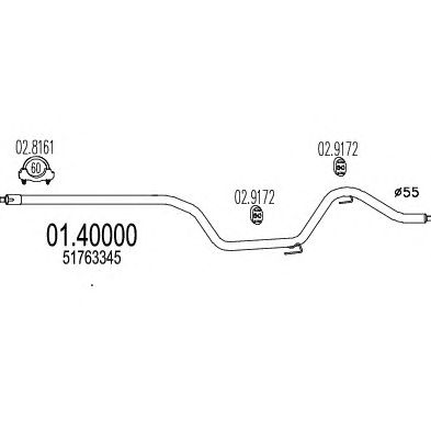 MTS 0140000 -  Труба выхлопного газа