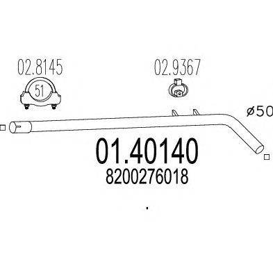 MTS 0140140 -  Труба выхлопного газа