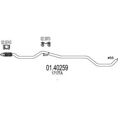MTS 0140259 -  Труба выхлопного газа