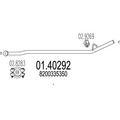 MTS 0140292 -  Труба выхлопного газа