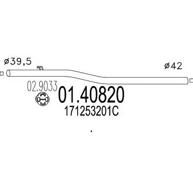 MTS 0140820 -  Труба выхлопного газа