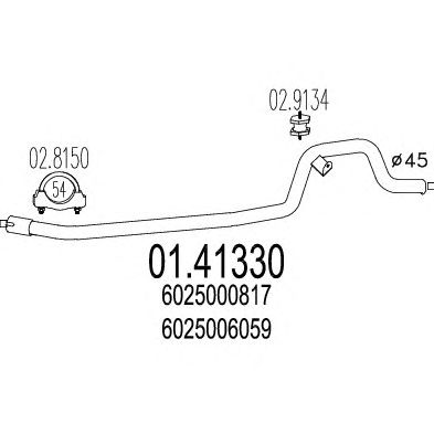 MTS 0141330 -  Труба выхлопного газа