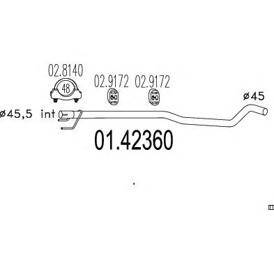MTS 0142360 -  Труба выхлопного газа