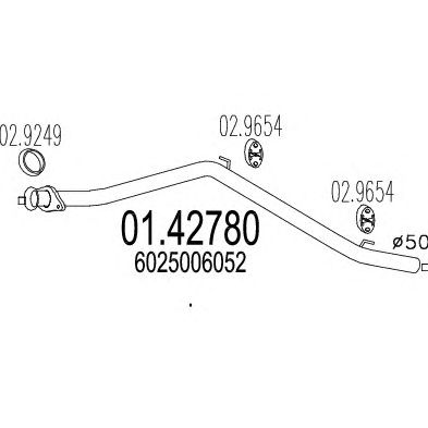 MTS 0142780 -  Труба выхлопного газа