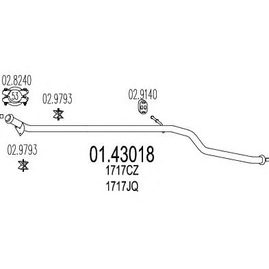 MTS 0143018 -  Труба выхлопного газа