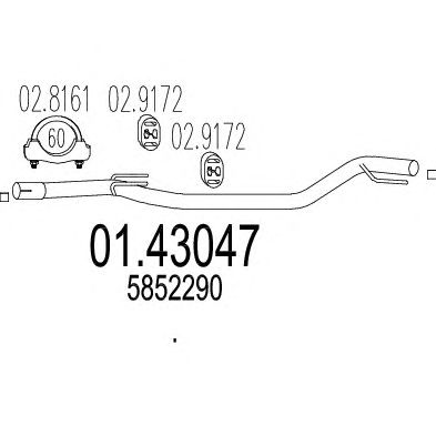MTS 0143047 -  Труба выхлопного газа