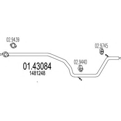 MTS 0143084 -  Труба выхлопного газа
