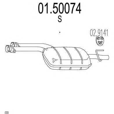 MTS 0150074 -  Средний глушитель выхлопных газов