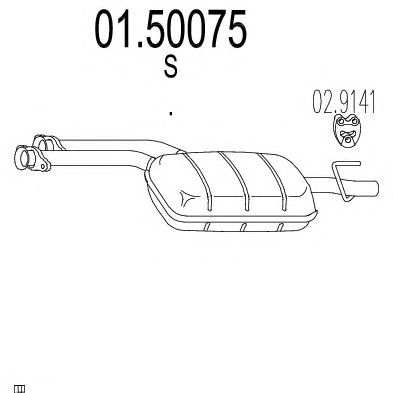 MTS 0150075 -  Средний глушитель выхлопных газов