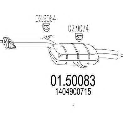 MTS 0150083 -  Средний глушитель выхлопных газов