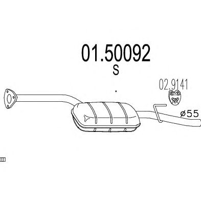 MTS 0150092 -  Средний глушитель выхлопных газов