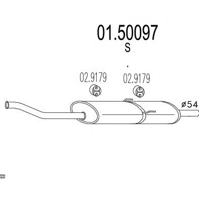 MTS 0150097 -  Средний глушитель выхлопных газов