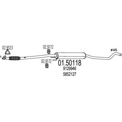 MTS 0150118 -  Средний глушитель выхлопных газов